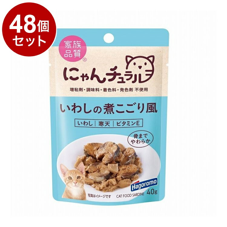 【48個セット】 はごろもフーズ にゃんチュラルパウチ いわしの煮こごり風 40g【送料無料】