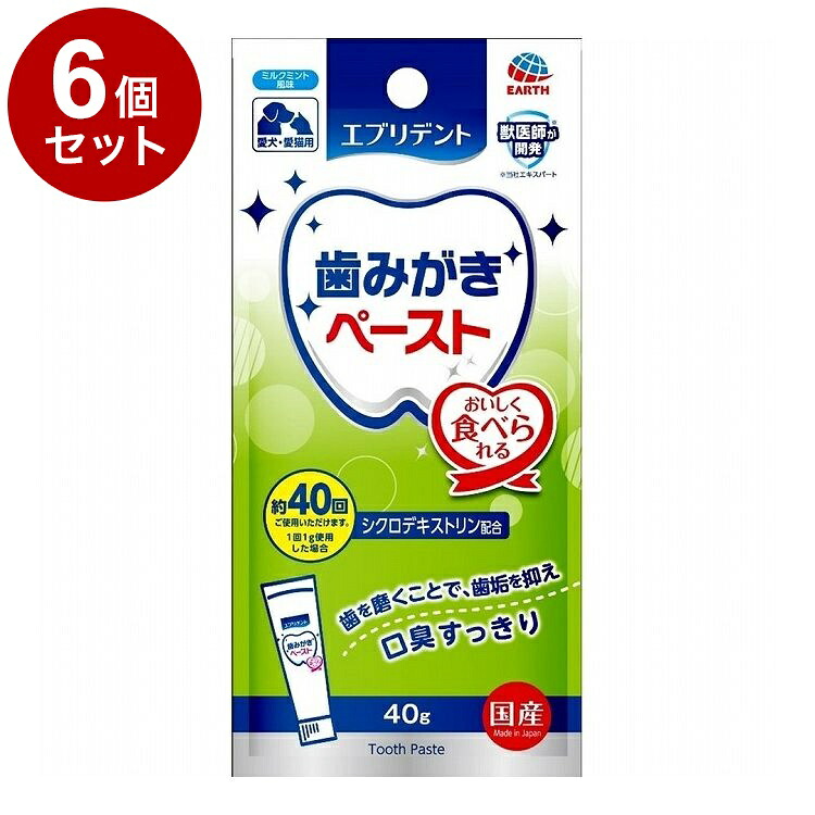 【6個セット】 アースペット エブリデント 歯みがきペースト 40g【送料無料】