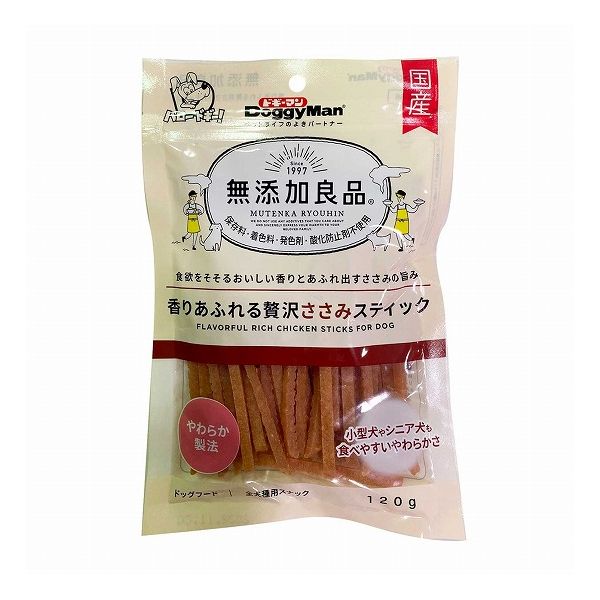【8個セット】 ドギーマン 無添加良品 香りあふれる贅沢ささみスティック 120g x8【送料無料】