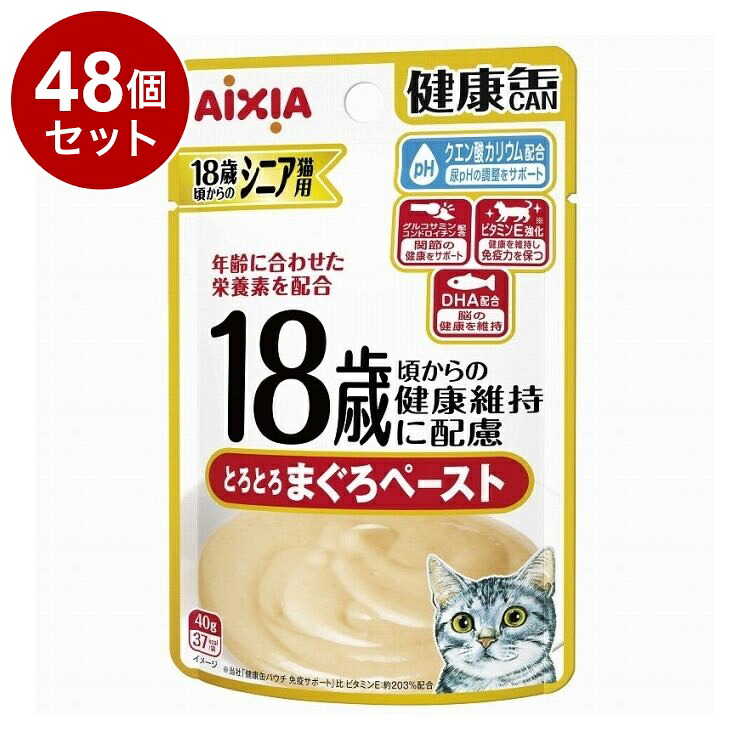 【48個セット】 アイシア 健康缶パウチ 18歳からのとろとろまぐろペースト40g【送料無料】