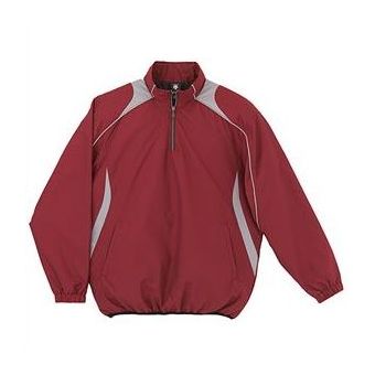 デサント(DESCENTE) 長袖プルオーバーコート STD425 ENG エンジ×シルバー