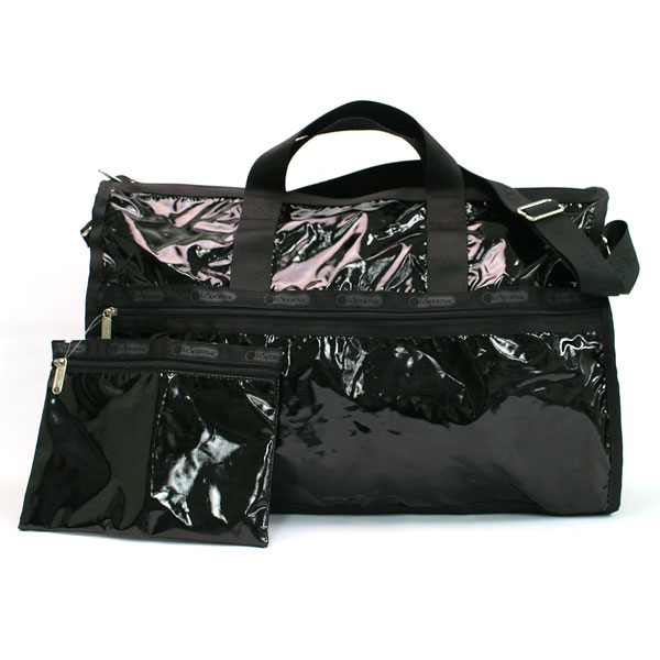 Lesportsac Bag Black Patent 7185 Large Weekender Bk Lesportsac Bag Black Patent 7185 Large Weekender Bk