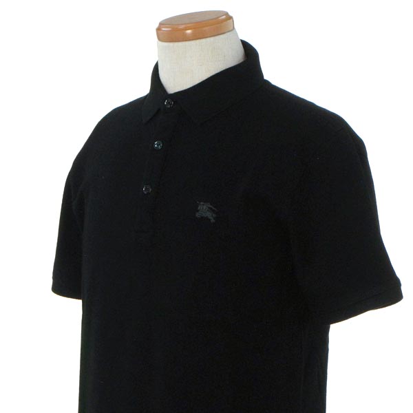 burberry black polo mens