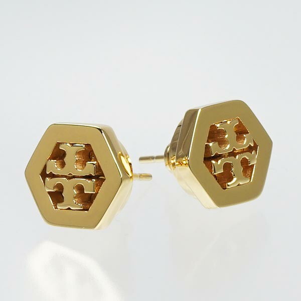 Rikomendofuhonkan Tory Burch Earrings And Pierced Tory Burch Earrings And Pierced 31155532 Hex Logo Stud Earring Shiny Gold Go