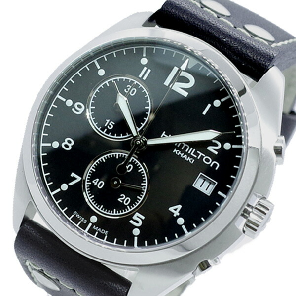 ハミルトン HAMILTON 腕時計 メンズ H76512733 カーキ KHAKI PILOT PIONEER CHRONO クォーツ ブラック