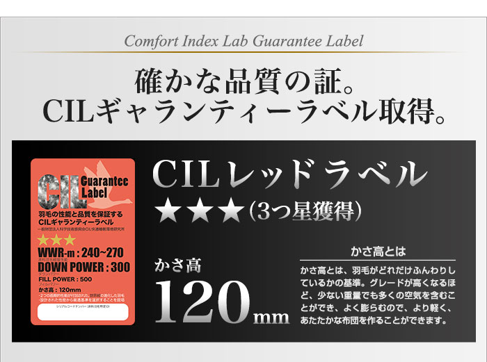 羽毛のためのアレルGプラス 羽毛布団 ユーラシアダックダウン 【送料無料】 日本製 掛けふとん クイーン 5年保証 CILレッドラベル