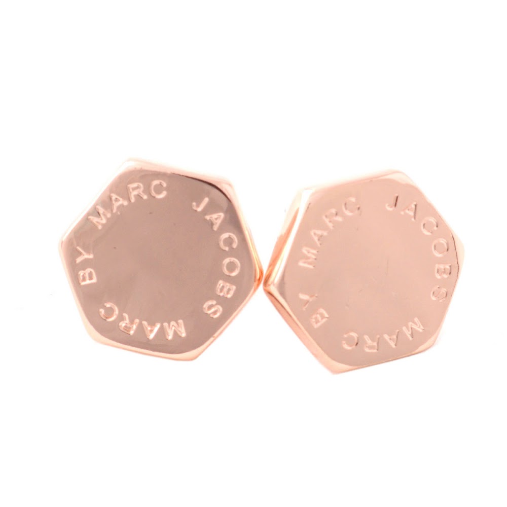 Rikomendofuhonkan Marc By Jacobs M3pe565 715 80604 Logo Marc By Jacobs M3pe565 715 80604 Logo Stud Earrings With Rose Gold Bolt Studs Motif