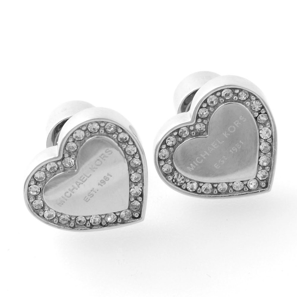 michael kors heart earrings silver