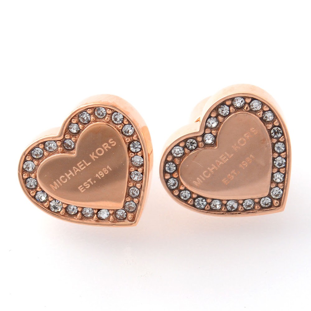 michael kors rose gold stud earrings