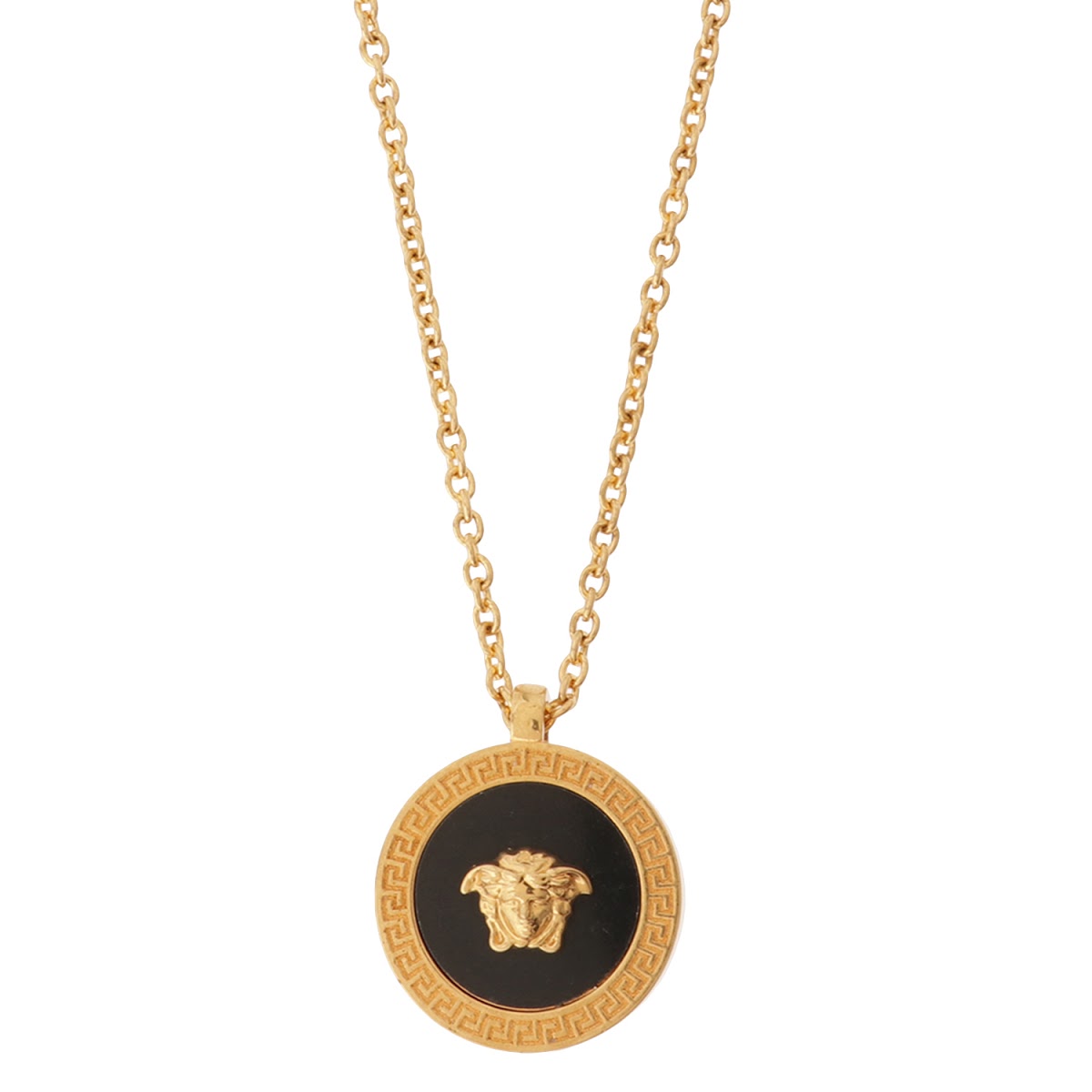 最高 ヴェルサーチ Versace Dg Djmr K41t メドゥーサ グレカ ラウンド レジン ペンダント ネックレス 品揃え豊富で Www Primebio Net