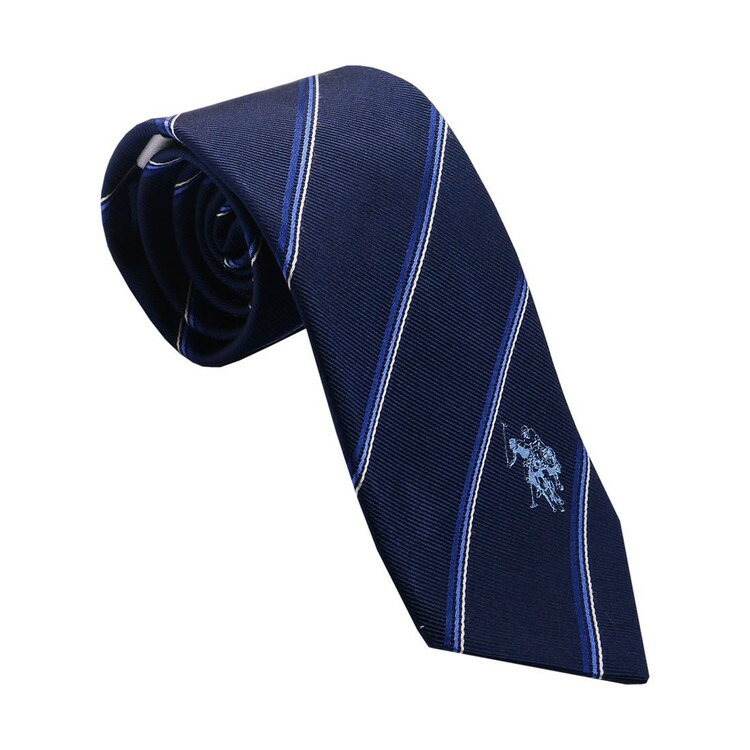 U.S.PORO ネクタイ シルク100% USPA-81 NAVY/BLUE(代引不可)【送料無料】
