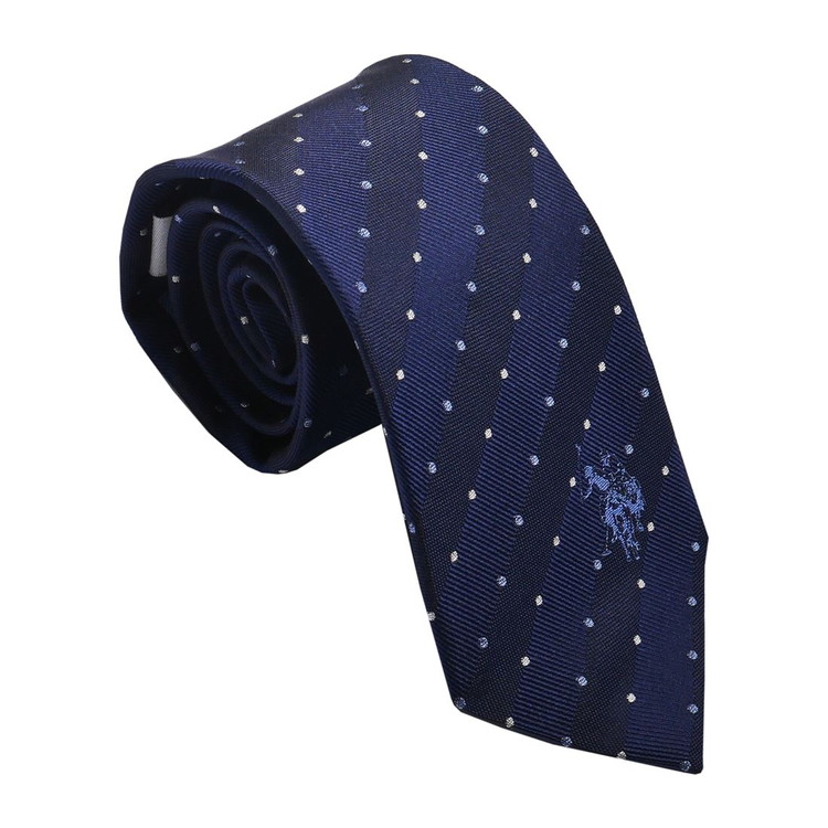 U.S.PORO ネクタイ シルク100% USPA-88 NAVY/BLUE(代引不可)【送料無料】