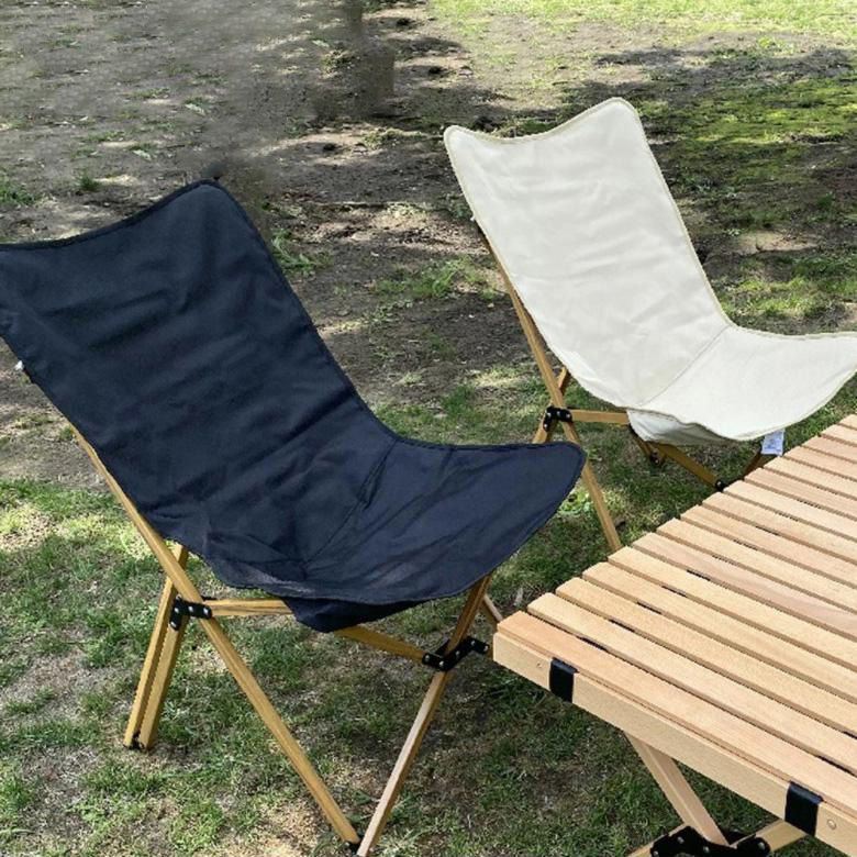 2個セット！ウッドチェア 木製イス 椅子 黒 軽量 キャンプ アウトドア 通販