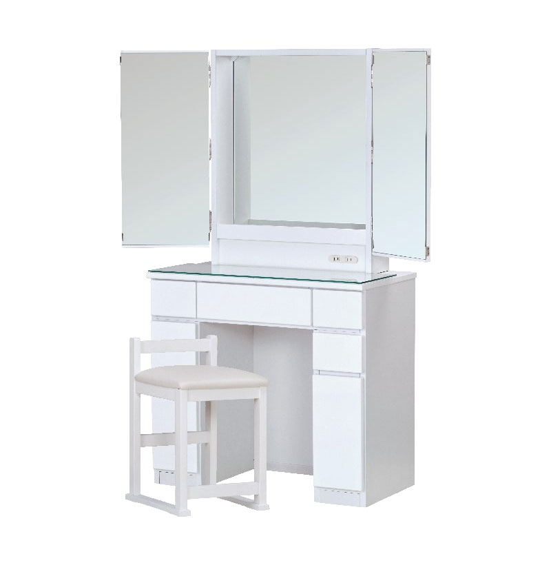一生紀 ドレッサー 三面鏡 スツール付き 幅80 完成品 コンパクト コンセント付き 鏡面仕上げ テーブル 収納 可愛い 3面鏡 化粧台 鏡台 ガラス天板 引き出し収納 メイク コスメ Isseiki Abelia 代引不可 送料無料 Fitolab Com Br