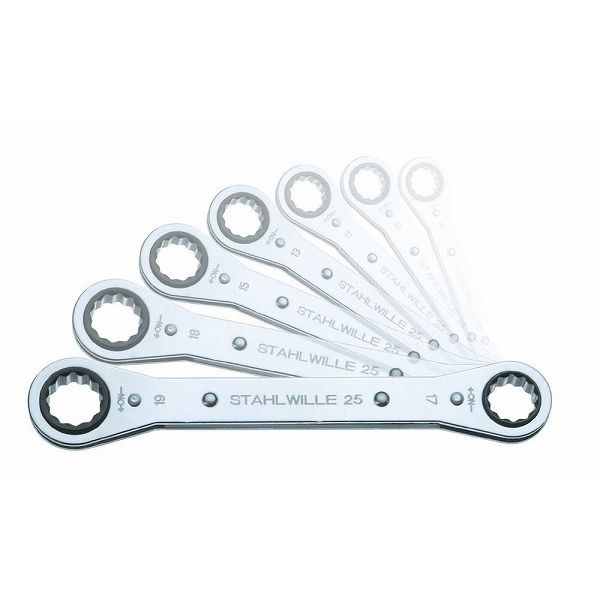 STAHLWILLE スタビレー 25A/7PCN 板ラチェットメガネセット 【96415601】(代引不可)【送料無料】【smtb-f】|リコメン堂インテリア館