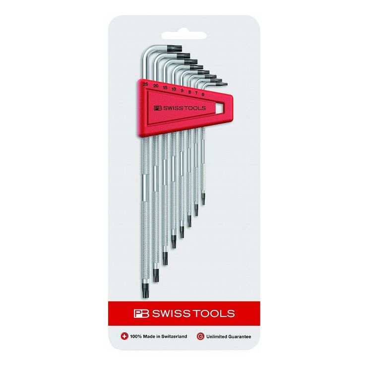 PB SWISS TOOLS ピービ―スイスツールズ 8本組 ローレット入 L型ヘクスローブレンチセット パック入 3411H/6-25CN(代引不可)【送料無料】
