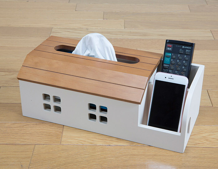 楽天市場 ティッシュボックス ティッシュ コンパクト リモコン入れ リモコン収納 おうちのティッシュボックス お家型 かわいい おしゃれ 代引不可 送料無料 リコメン堂インテリア館