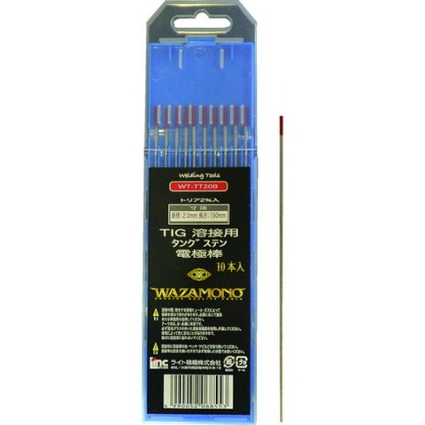 ライト WAZAMONO TIG 電極棒 トリア 2% 10本入リ WTTT20B(代引不可)【送料無料】