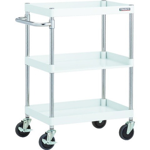 TRUSCO トラスコ フェニックスワゴン 省音 600X400XH880 3方棚板付 W色 PEW962H1W 組立品 組立設置不可(代引不可)【送料無料】