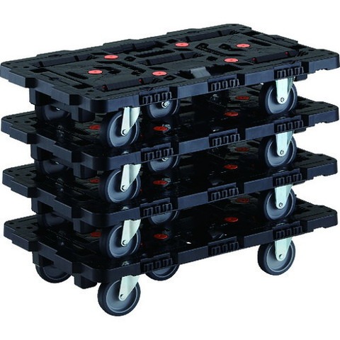 TRUSCO トラスコ 連結式樹脂製平台車 ビートル 700X450 自在3輪 マトメ買イ4台 BT700J3E100M4(代引不可)【送料無料】 15,784円