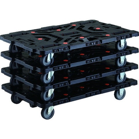 TRUSCO トラスコ 連結式樹脂製平台車 ビートル 900X600 自在3輪 マトメ買イ4台 BT900J3E100M4(代引不可)【送料無料】|リコメン堂インテリア館