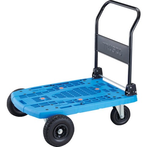 TRUSCO トラスコ 樹脂台車 カルティオビッグオフロード 900X600 ノーパンクタイヤ ブルー MPK906NORB 組立品 組立設置不可(代引不可)【送料無料】|リコメン堂インテリア館