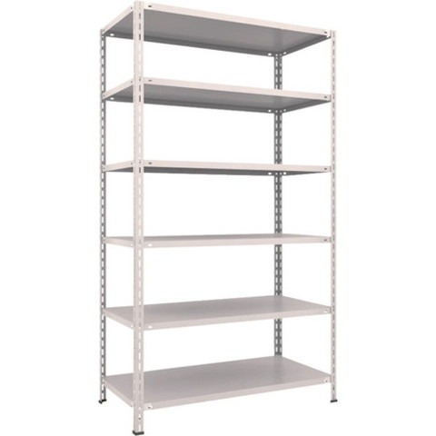 TRUSCO トラスコ 軽量棚 中棚ボルトレス型1200X600X2100 6段 ネオグレー L74W16 組立品 組立設置不可(代引不可)【送料無料】｜リコメン堂インテリア館