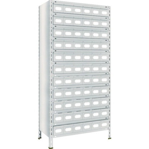 TRUSCO トラスコ 軽量棚 875X450X1800 スチール引出 小X66 ネオグレー 63X812A11 組立品 組立設置不可(代引不可)【送料無料】