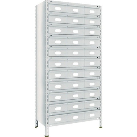 TRUSCO トラスコ 軽量棚 875X450X1800 スチール引出 大X33 ネオグレー 63X812B11 組立品 組立設置不可(代引不可)【送料無料】