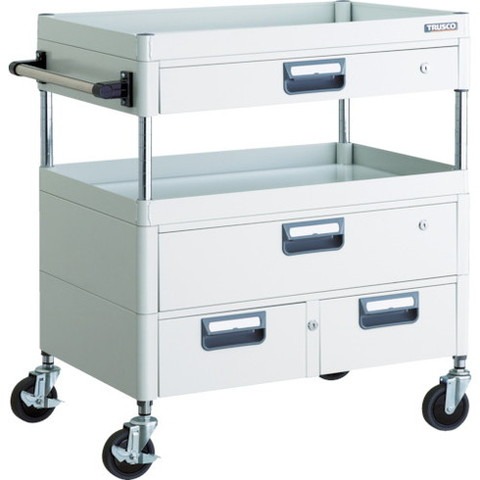 TRUSCO トラスコ フェニックスワゴン 省音 750X500XH880 引出付 W色 PEW972VWZW 組立品 組立設置不可(代引不可)【送料無料】