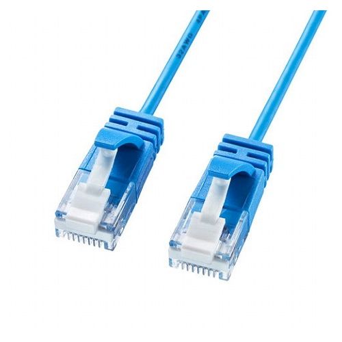 【5個セット】 サンワサプライ カテゴリ6A極細LANケーブル ブルー KB-SL6A-05BLX5(代引不可)【送料無料】｜リコメン堂インテリア館
