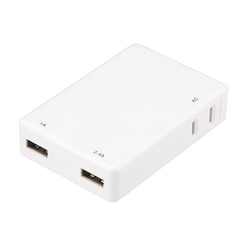YAZAWA 1AC2USB 3.4A ホワイト H63002UWHX10(代引不可)