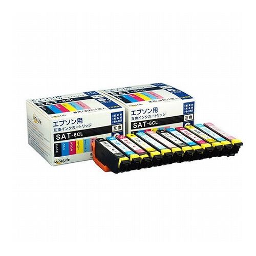 ワールドビジネスサプライ Luna Life エプソン用 互換インクカートリッジ SAT-6CL 6本パック×2個お買い得セット LNEPSAT/6P*2PCS(代引不可)【送料無料】