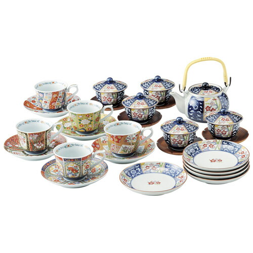 古伊万里春秋絵変わり 珈琲茶菓揃(茶托付) 雑貨 ホビー インテリア 雑貨 雑貨品