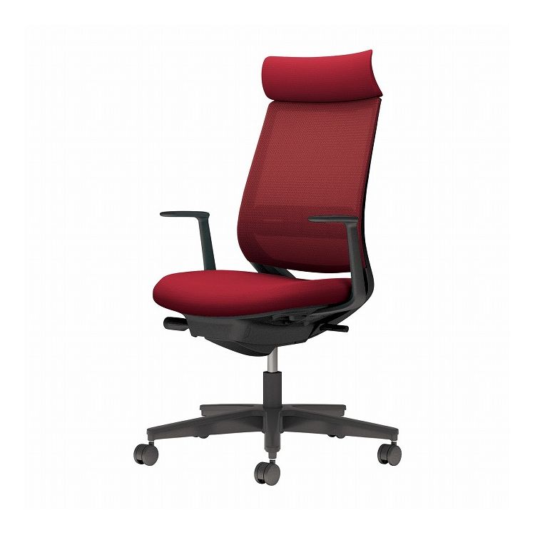 【メーカー直送】 コクヨ オフィスチェア 椅子 イス チェア ミトラ2 L型肘 ランバー付 ブラック カーマイン C04-B392MU-BKA8A82 (代引不可)【送料無料】｜リコメン堂インテリア館
