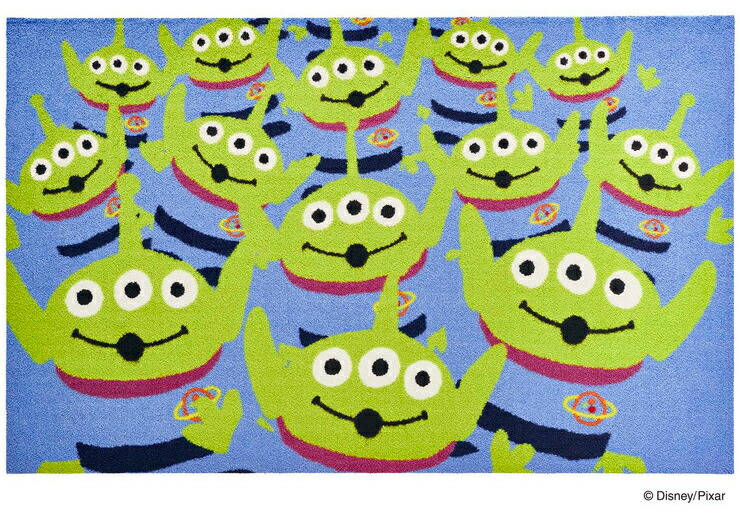 リトルグリーンメン エイリアン 送料無料 カーペット マット 畳 かわいい エントランスマット キャラクター 75x1cm かわいい 玄関マット 75x1cm キャラクター ディズニー マット 青 緑 リトルグリーンメン エイリアン マット 玄関マット エントランスマット
