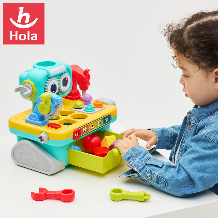 トントンねじねじ型はめロボット おもちゃ 玩具 ごっこ遊び 室内遊び 子ども 音おもちゃ 音遊び プレゼント 1歳 2歳 3歳 トイ HolaToys【送料無料】