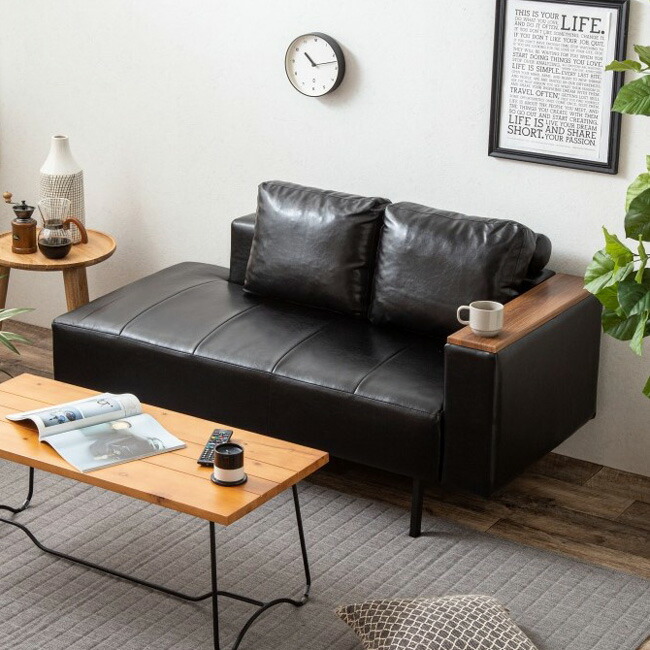 レザーソファー ソファー ソファ ソファーベッド 2人掛け 2p 二人掛け 片肘付き おしゃれ レトロ ベンチソファ コンパクト ローソファ 一人暮らし 代引不可 送料無料 Crochetsociety Co Uk