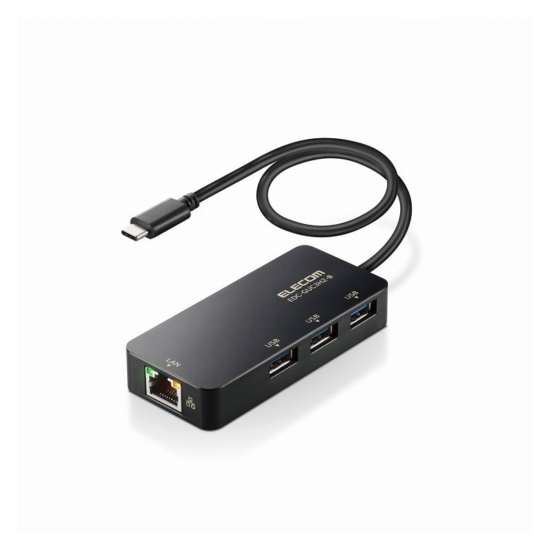 1431円 売れ筋ランキング LANアダプター 有線 タイプC Giga USBハブ付 USB-A×3 USB3.2 Gen1 3.1 3.0 10  100 1000Mbps Windows Mac対応 Type-C USB-C ブラック AW-45BDSSJGD 代引不可