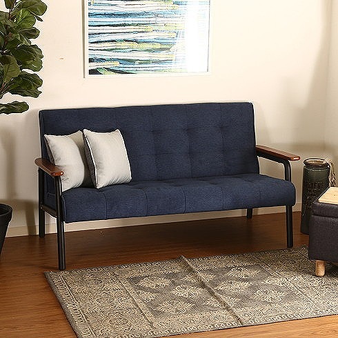 送料無料 Bl W1330 D730 H700mm Bl スチール ソファ ポリエステル ポリエステル 2p Bl アイアンウッドソファー 380mm アイアンウッドソファー おしゃれ 2p W1330 D730 H700mm 380mm スチール ポリエステル おしゃれ 代引不可 送料無料 リコメン堂インテリア館