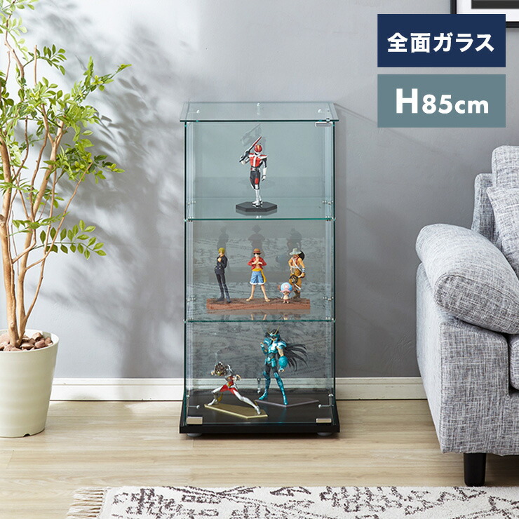 楽天市場】ガラスコレクションケース フィギュアケース コーナー 4段 背面ミラー 幅55cm 奥行43.5cm 高さ162cm ナチュラル 強化ガラス( 代引不可)【送料無料】 : リコメン堂インテリア館