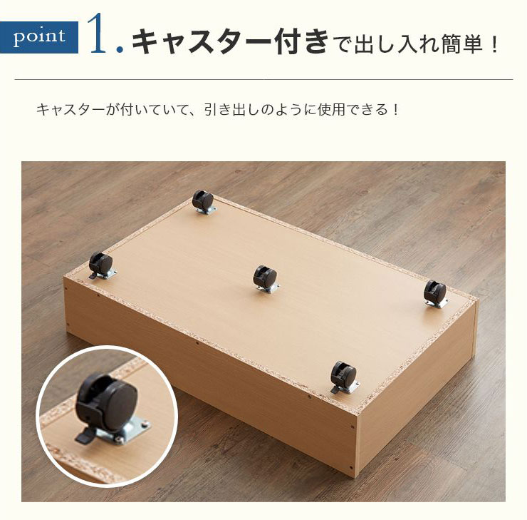 楽天市場 ベッド下収納ボックス 単品 幅70 奥行50 キャスター付き 収納ケース 収納ラック 引き出し収納 ソファー下収納 木製 送料無料 リコメン堂インテリア館
