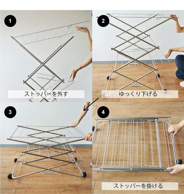 予約販売品 大木製作所 日本製 ステンレス タワー型室内物干し 大 洗濯物干し 室内干し 部屋干し ランドリー 収納 シンプル 丈夫 大容量 Ohki  fucoa.cl