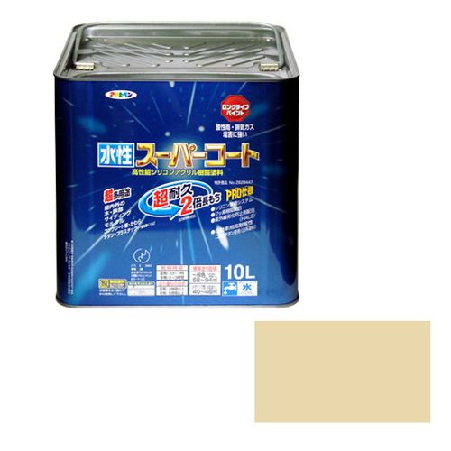 アサヒペン 多用途-水性スーパーコート 10L-ティントベ-ジュ【送料無料】｜リコメン堂インテリア館 13,041円
