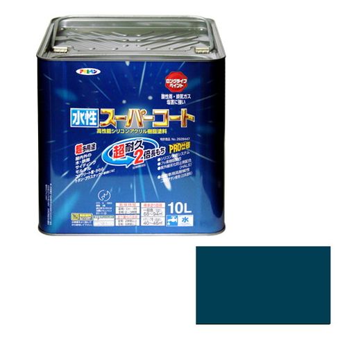 アサヒペン 多用途-水性スーパーコート 10L-オーシャンブルー【送料無料】|リコメン堂インテリア館