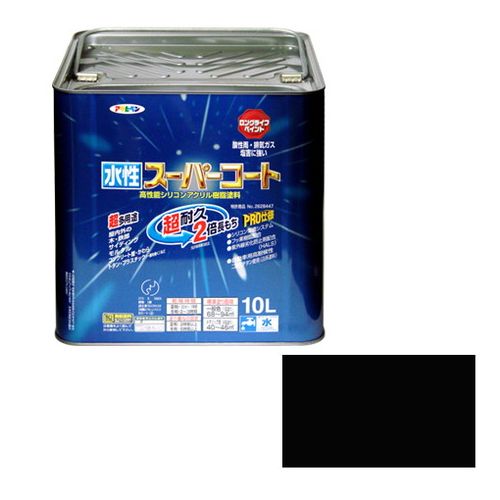 アサヒペン 多用途-水性スーパーコート 10L-クロ【送料無料】｜リコメン堂インテリア館
