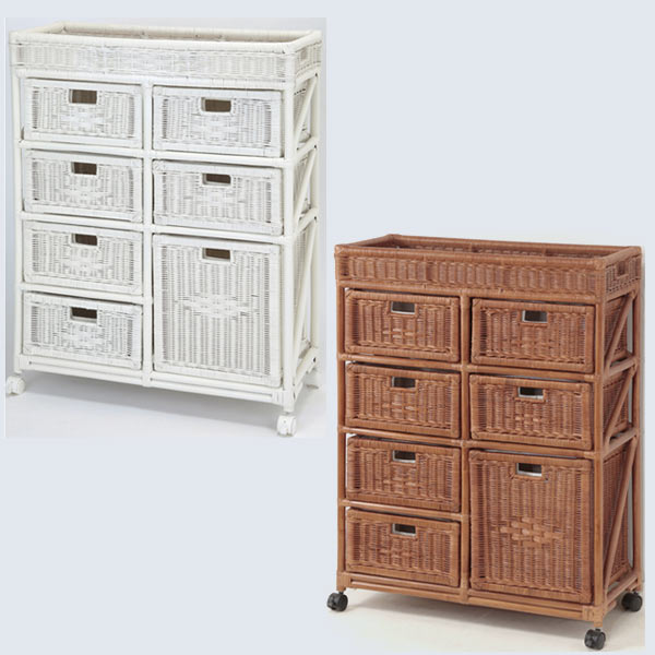 楽天市場】ラタン チェスト ワイド 4段 引き出し 天然籐 ランドリー