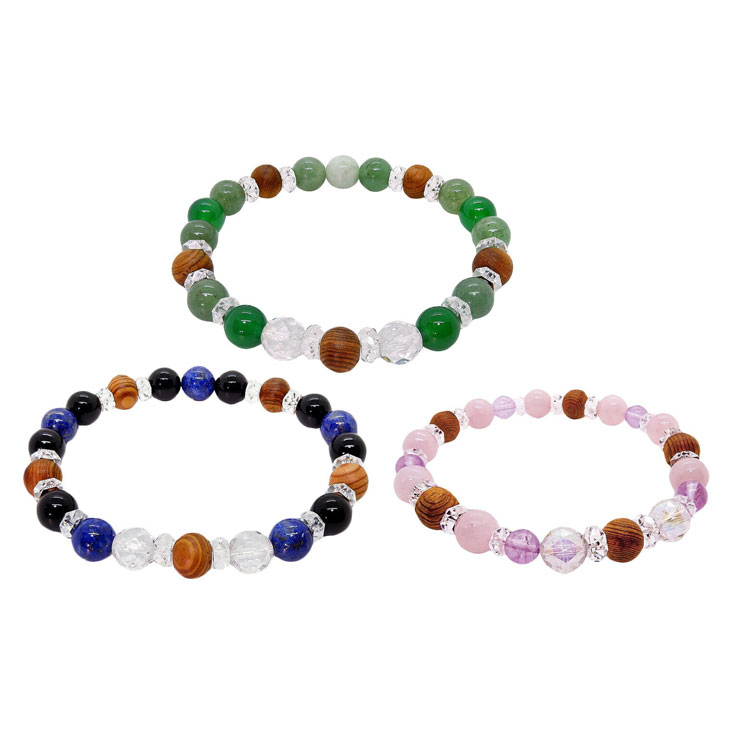 日本製 アクセサリー 屋久杉を使った天然石ブレスレット ファッション おしゃれ 代引不可 付与