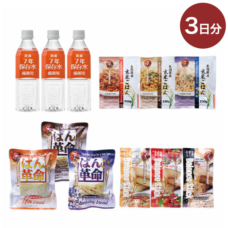 災害備蓄用3食×3日分の保存食セット 防災 備蓄 非常用 食料 保存食 保存水 水 ミネラルウォーター(代引不可)【送料無料】