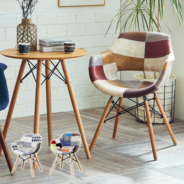 楽天市場】チェア ダイニングチェア イームズチェア パッチワーク 北欧